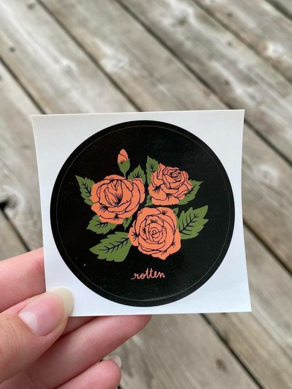 “rotten” flower sticker